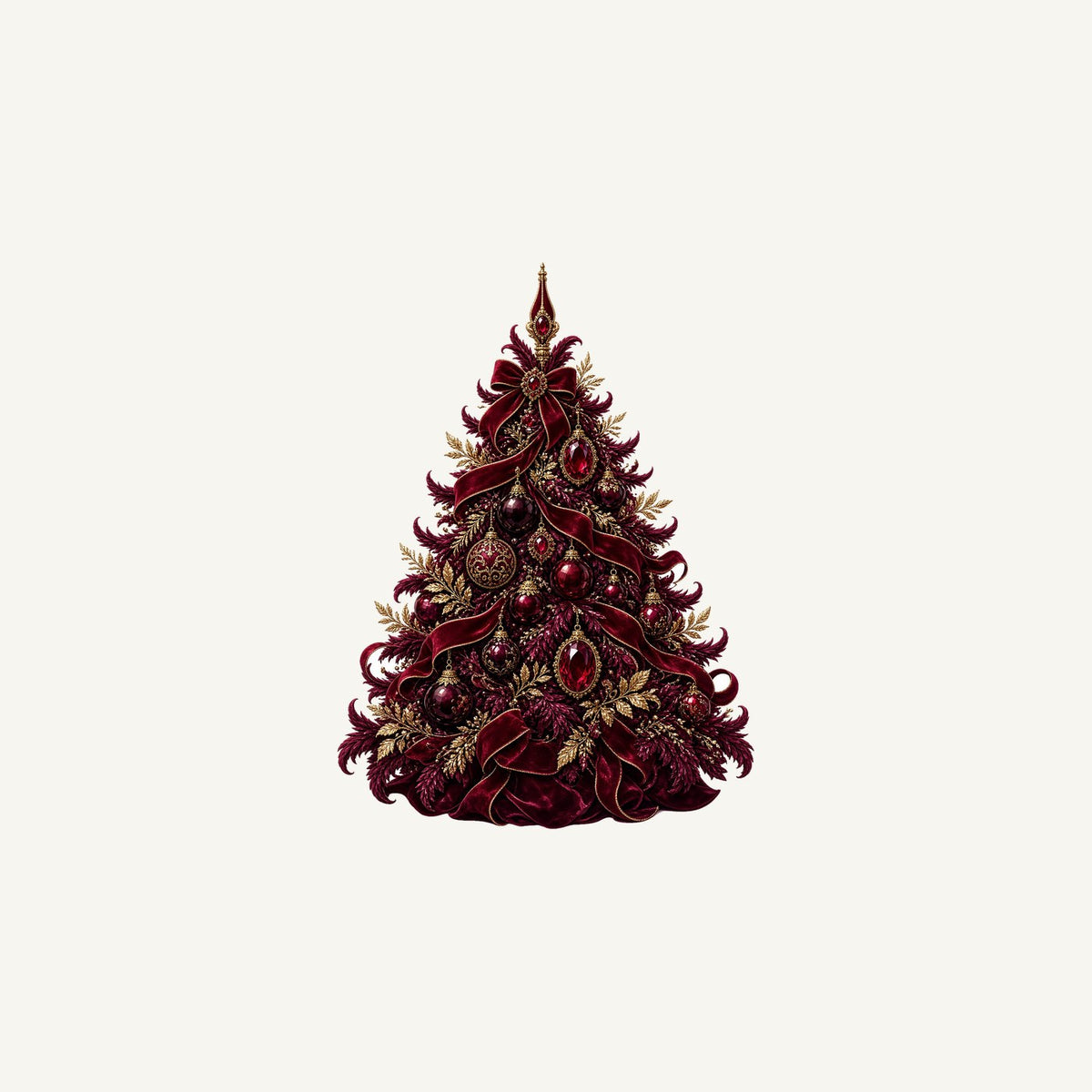 Burgundy Christmas Tree Personalised Christmas Mug
