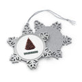 Burgundy Christmas Tree Personalised Pewter Christmas Ornament