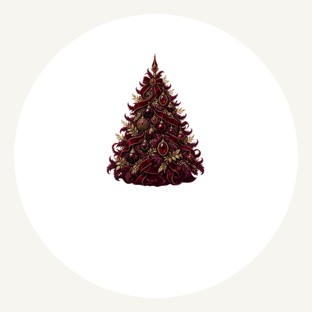Burgundy Christmas Tree Personalised Pewter Christmas Ornament