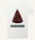 Burgundy Christmas Tree Personalised Christmas T-Shirt and Hoodie