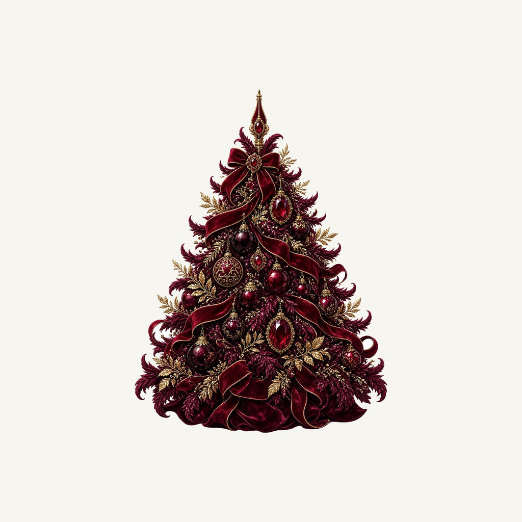 Burgundy Christmas Tree Personalised Christmas T-Shirt and Hoodie
