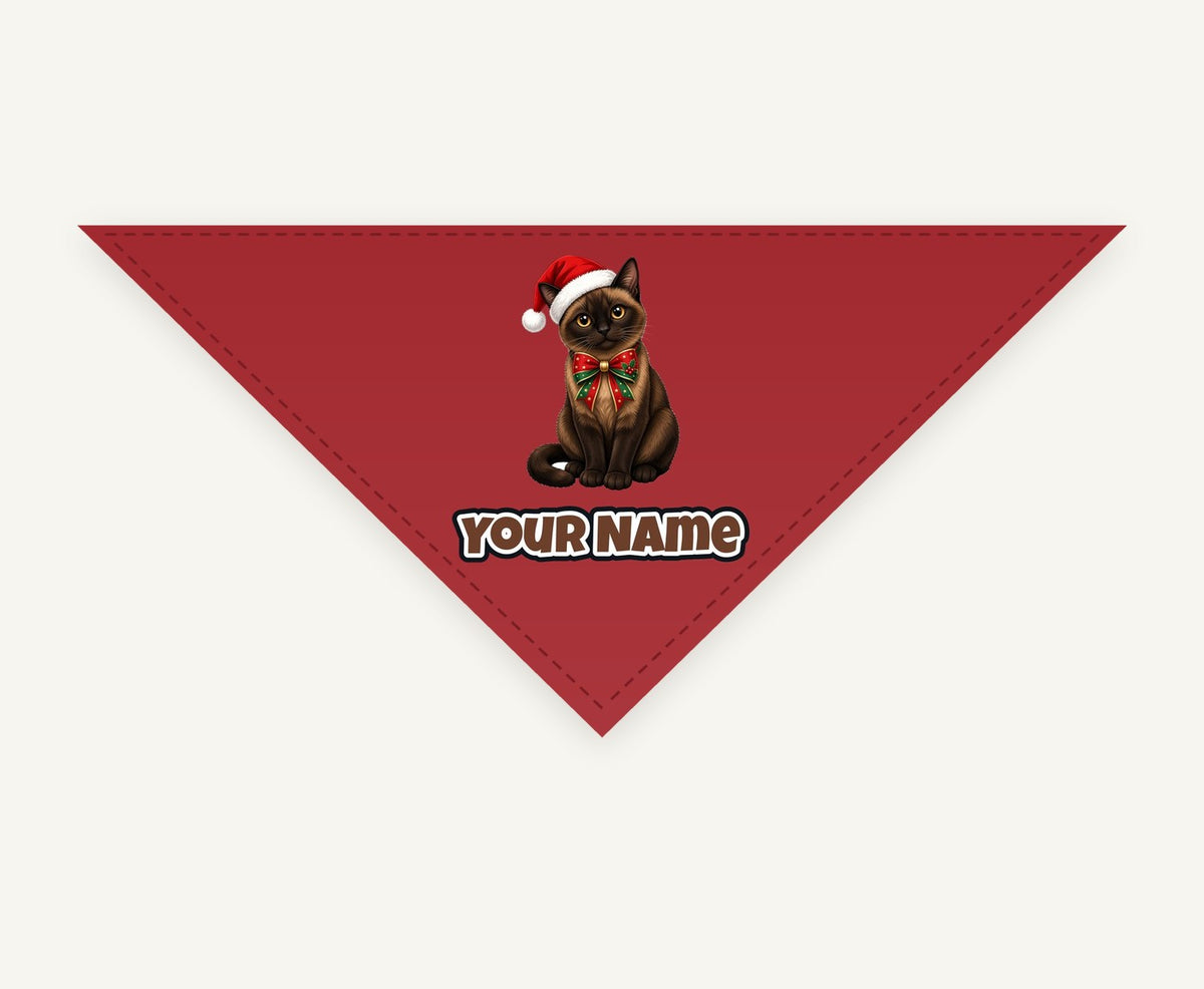 Burmese Christmas Personalised Christmas Pet Bandana, Cat or Dog