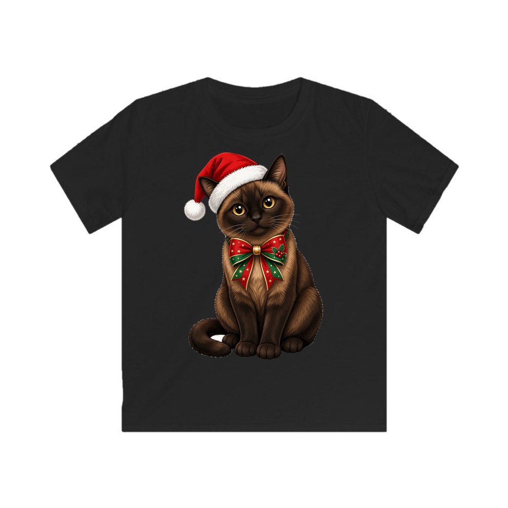 Burmese personalised kids Christmas tee in black