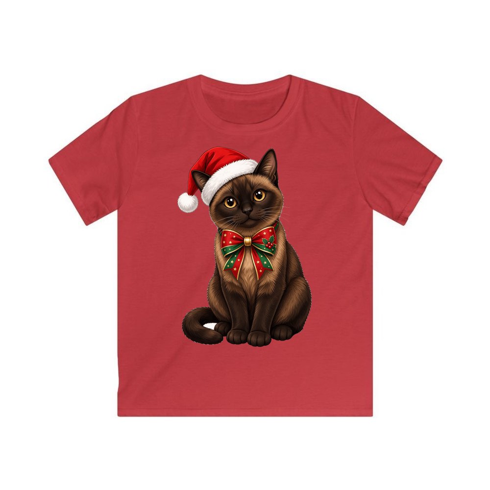 Burmese personalised kids Christmas tee in red