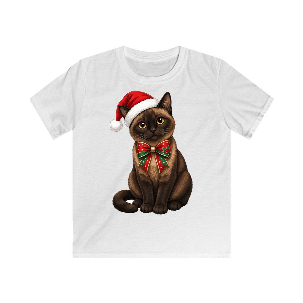 Burmese personalised kids Christmas tee in white