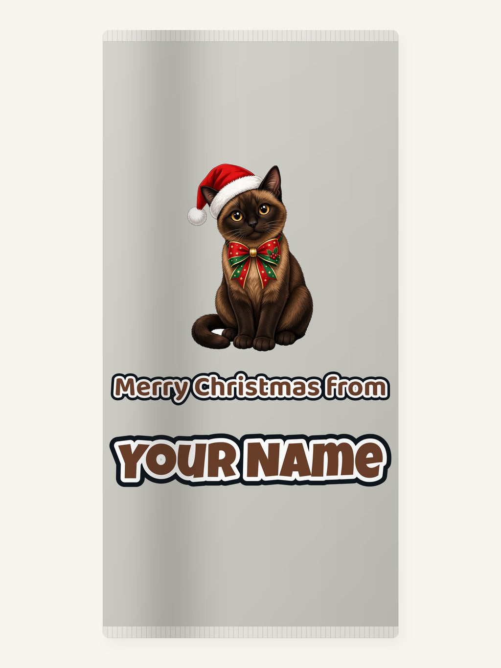 Burmese Christmas Personalised Beach Towel