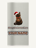 Burmese Christmas Personalised Beach Towel