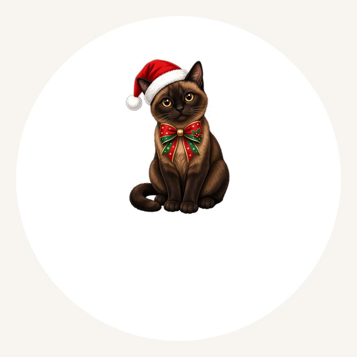 Burmese Personalised Pewter Christmas Ornament
