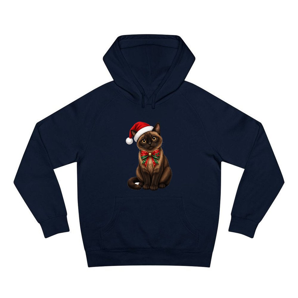 Burmese personalised Christmas hoodie in navy