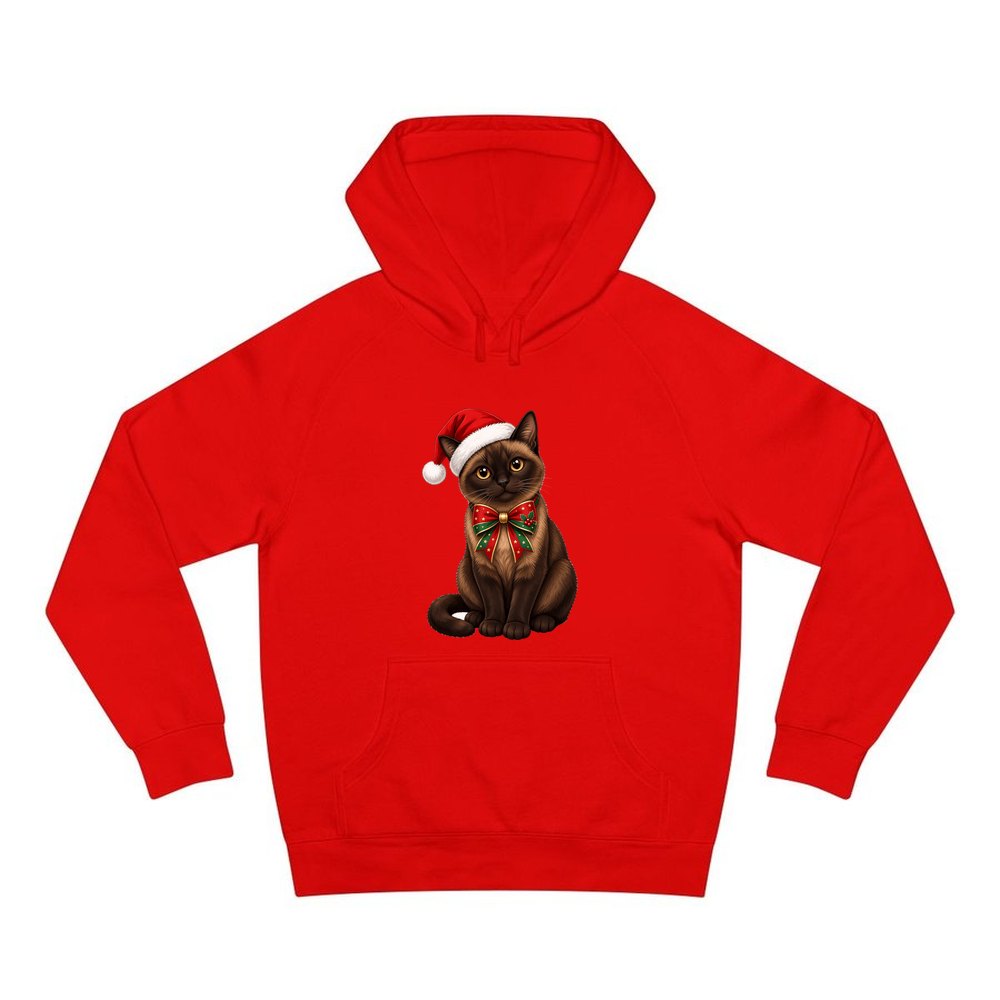 Burmese personalised Christmas hoodie in red