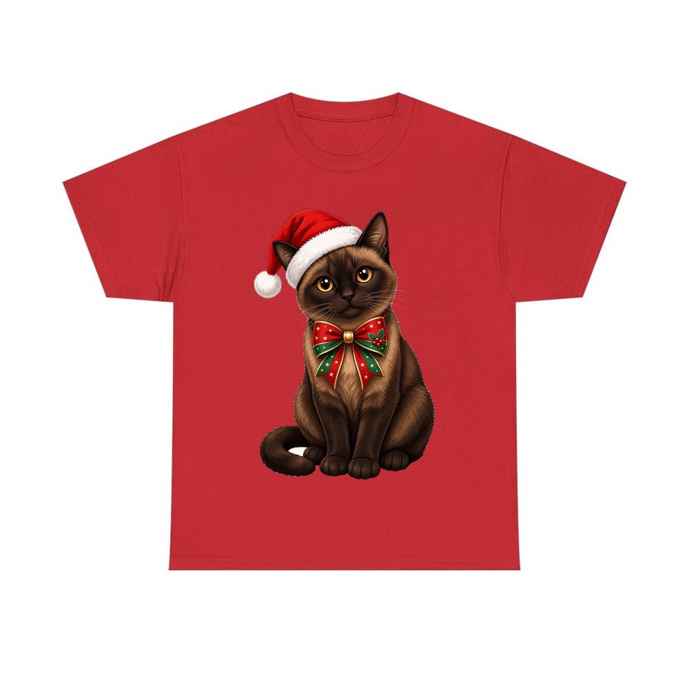 Burmese personalised Christmas T-shirt in red