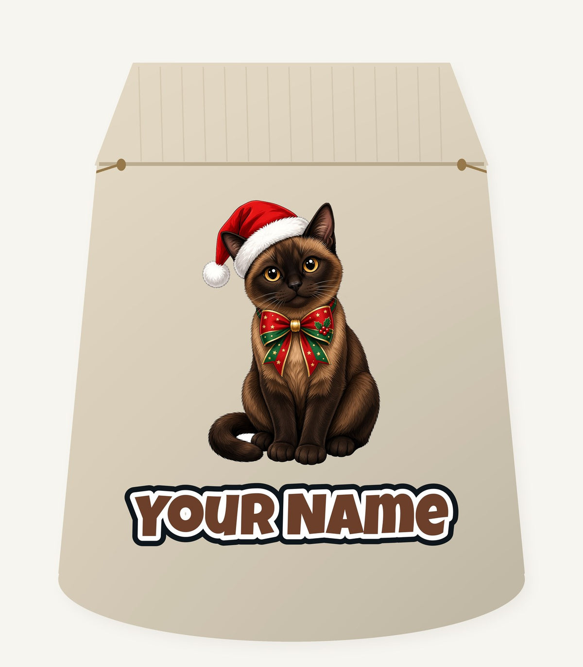 Burmese Christmas Personalised Santa Sack