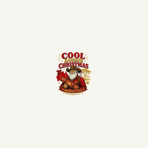 Bushman Santa Christmas Cracker Personalised Beach Towel