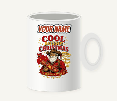 Bushman Santa Christmas Cracker Personalised Christmas Mug