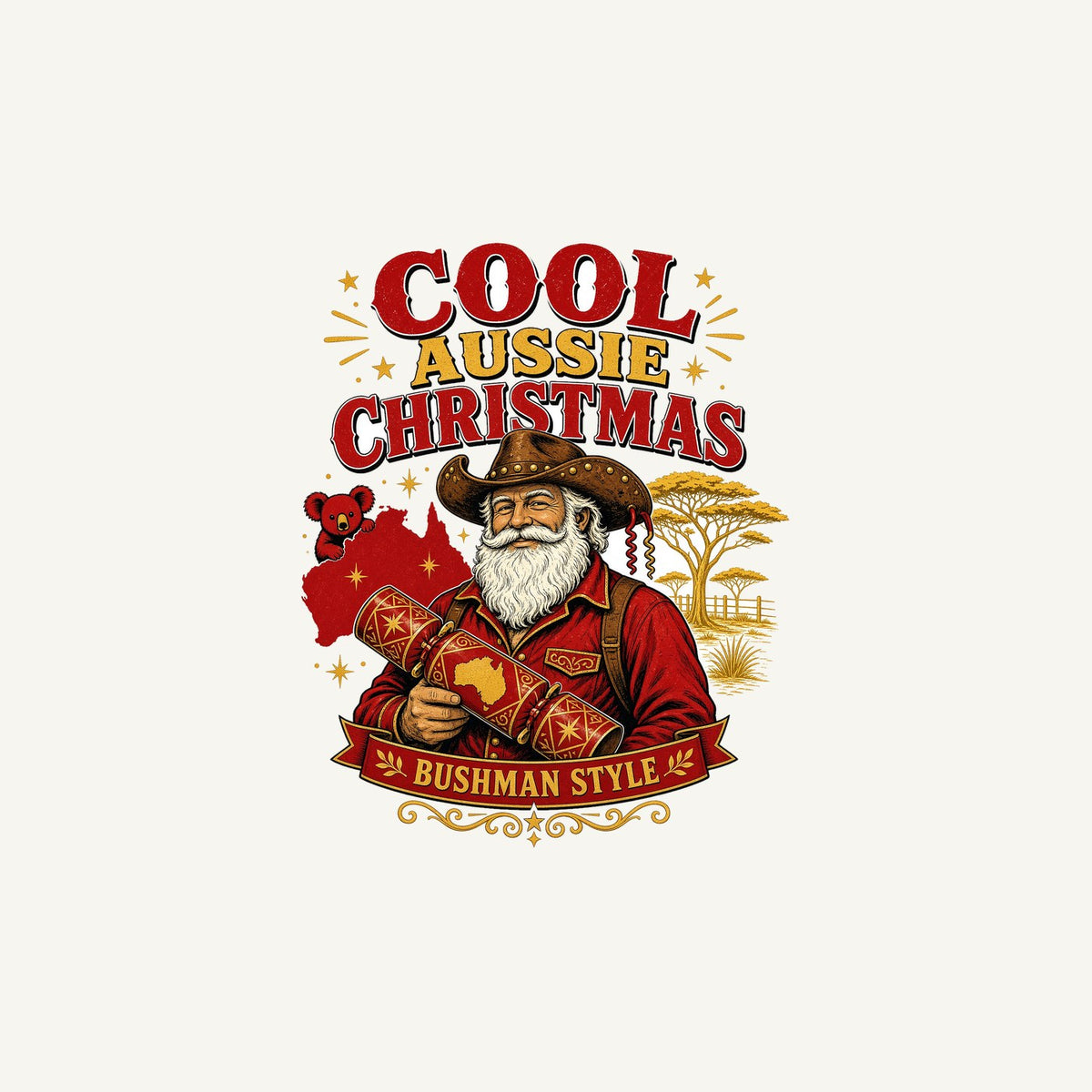 Bushman Santa Christmas Cracker Personalised Christmas Mug
