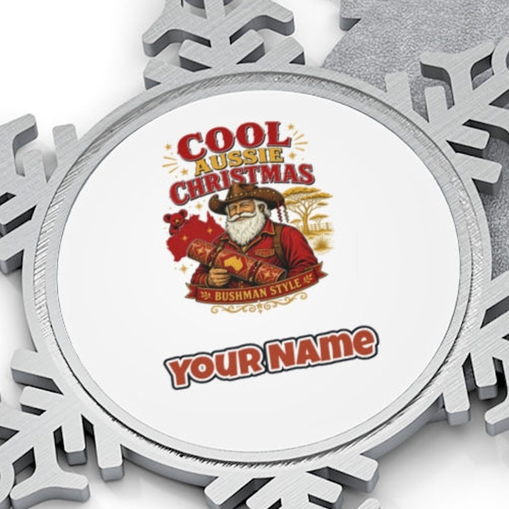 Bushman Santa Christmas Cracker Personalised Pewter Christmas Ornament