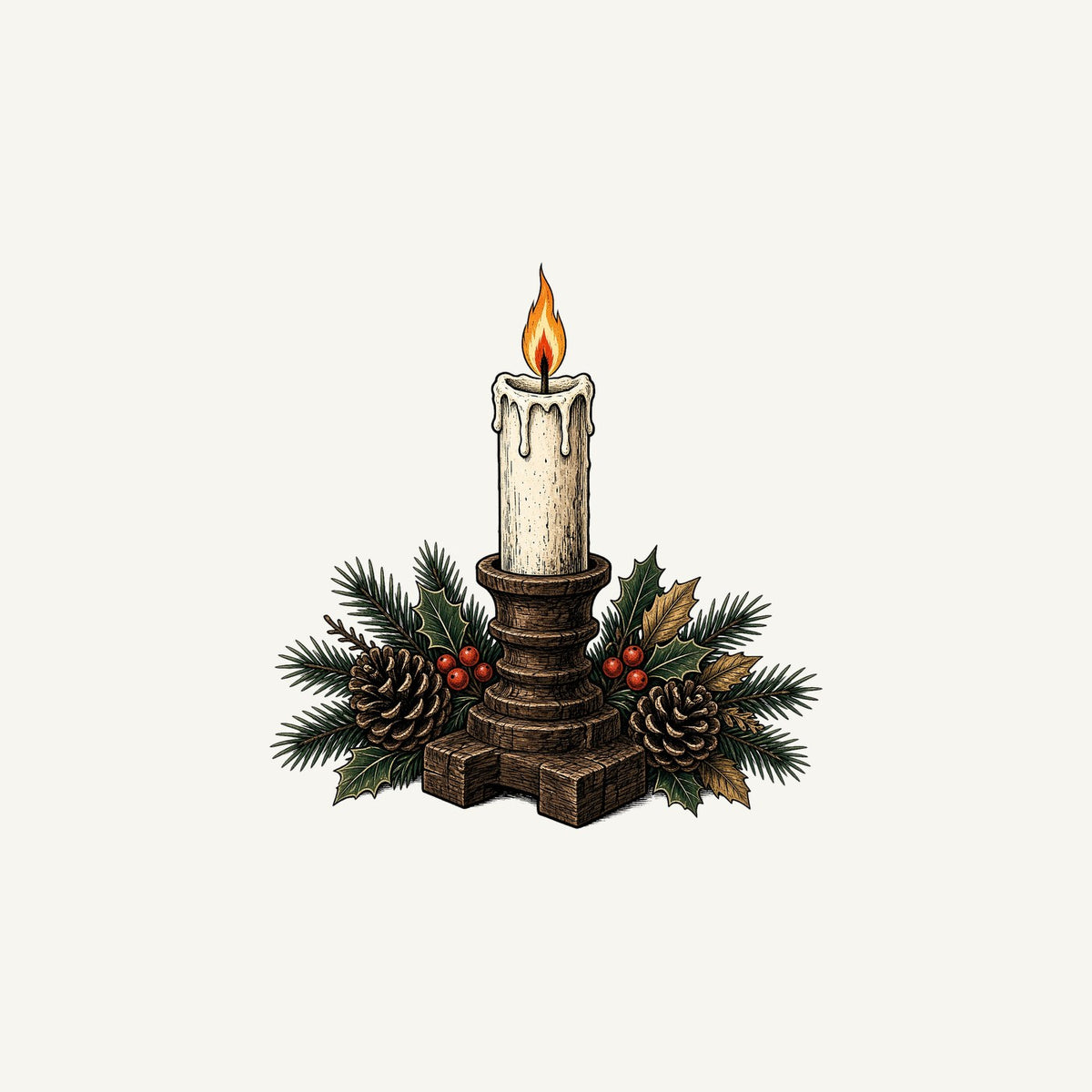 Candle In Wooden Holder Personalised Christmas Mug