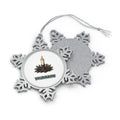 Candle In Wooden Holder Personalised Pewter Christmas Ornament