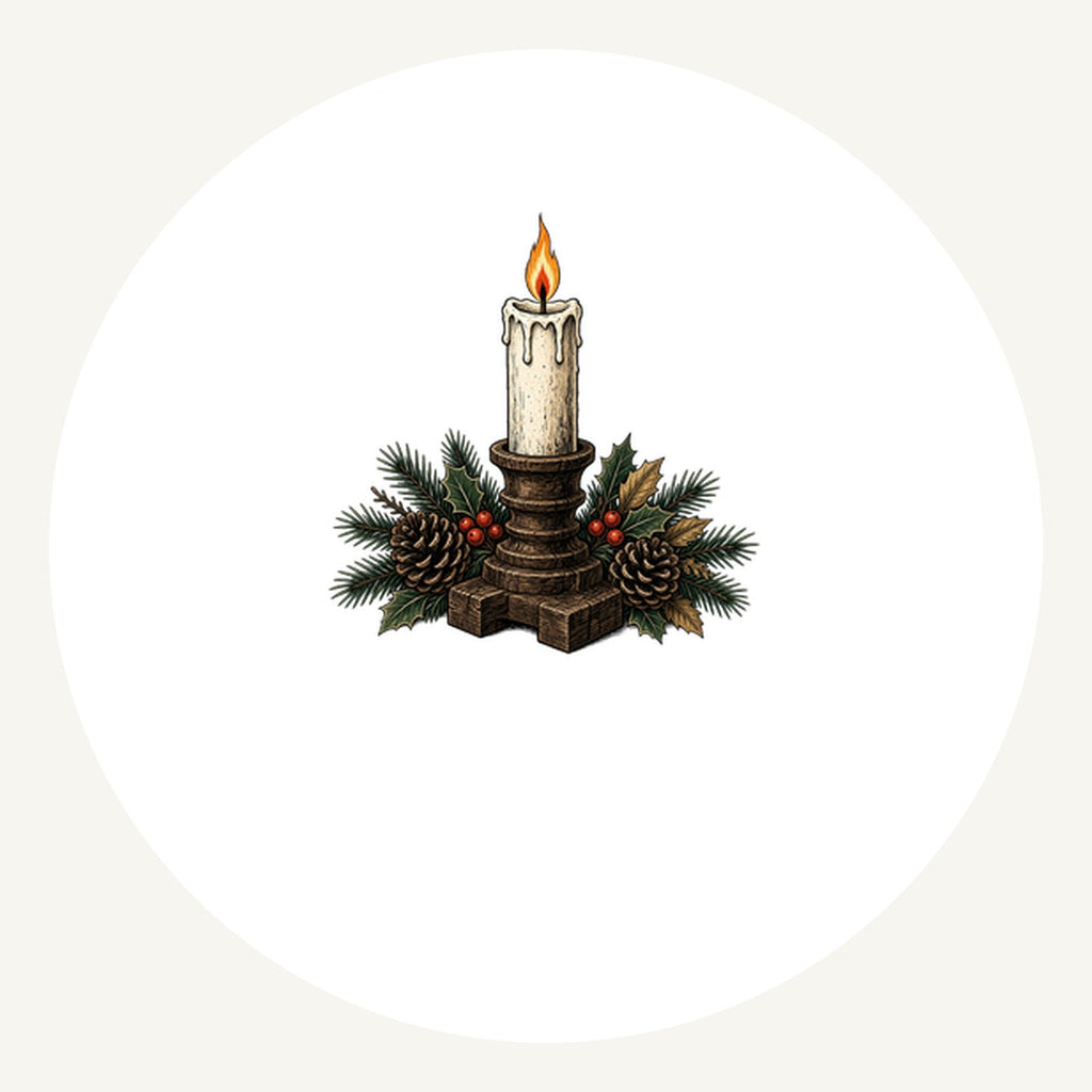 Candle In Wooden Holder Personalised Pewter Christmas Ornament