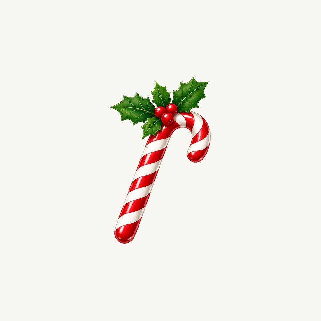 Candy Cane with Holly Personalised Christmas Mug