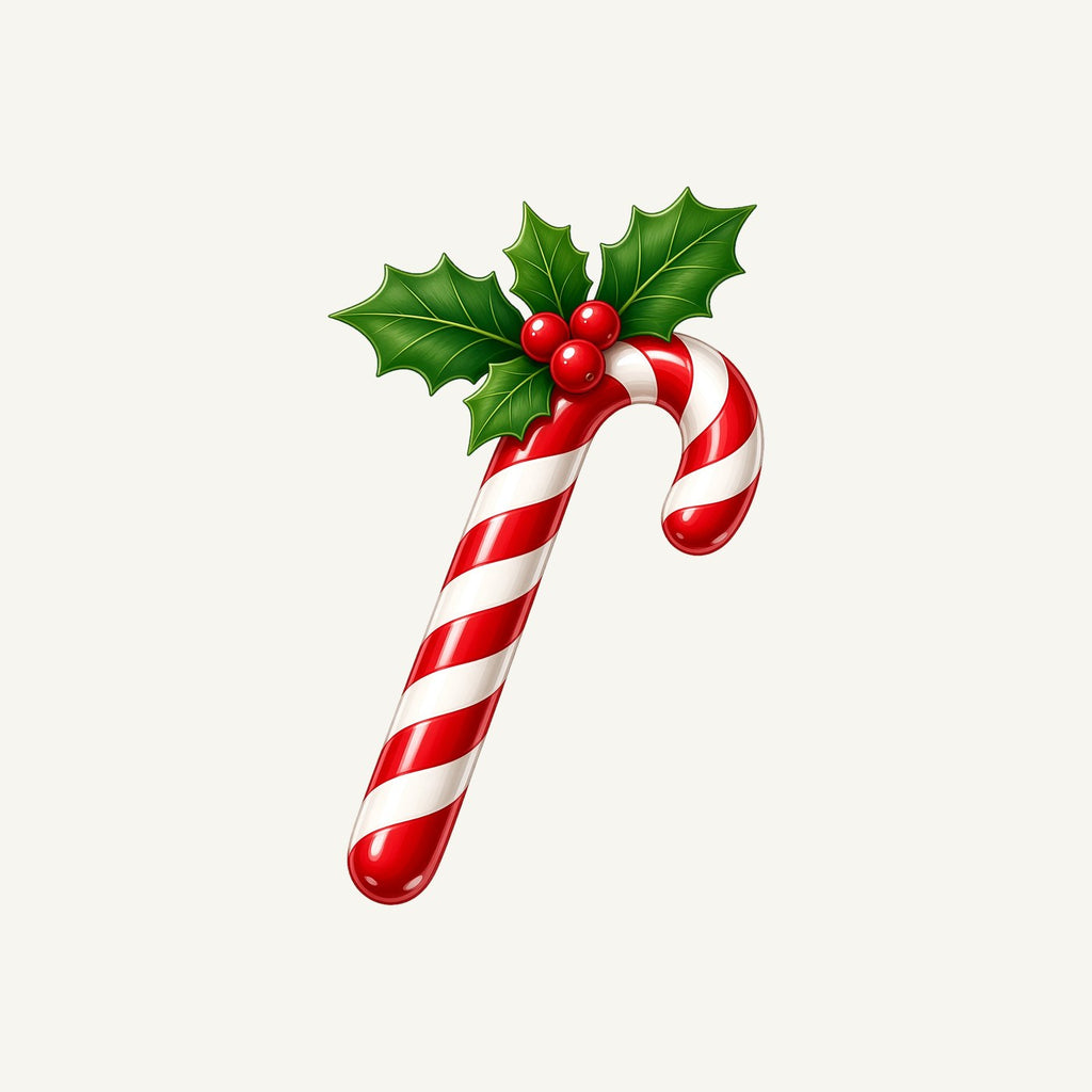 Candy Cane with Holly Personalised Christmas T-Shirt and Hoodie