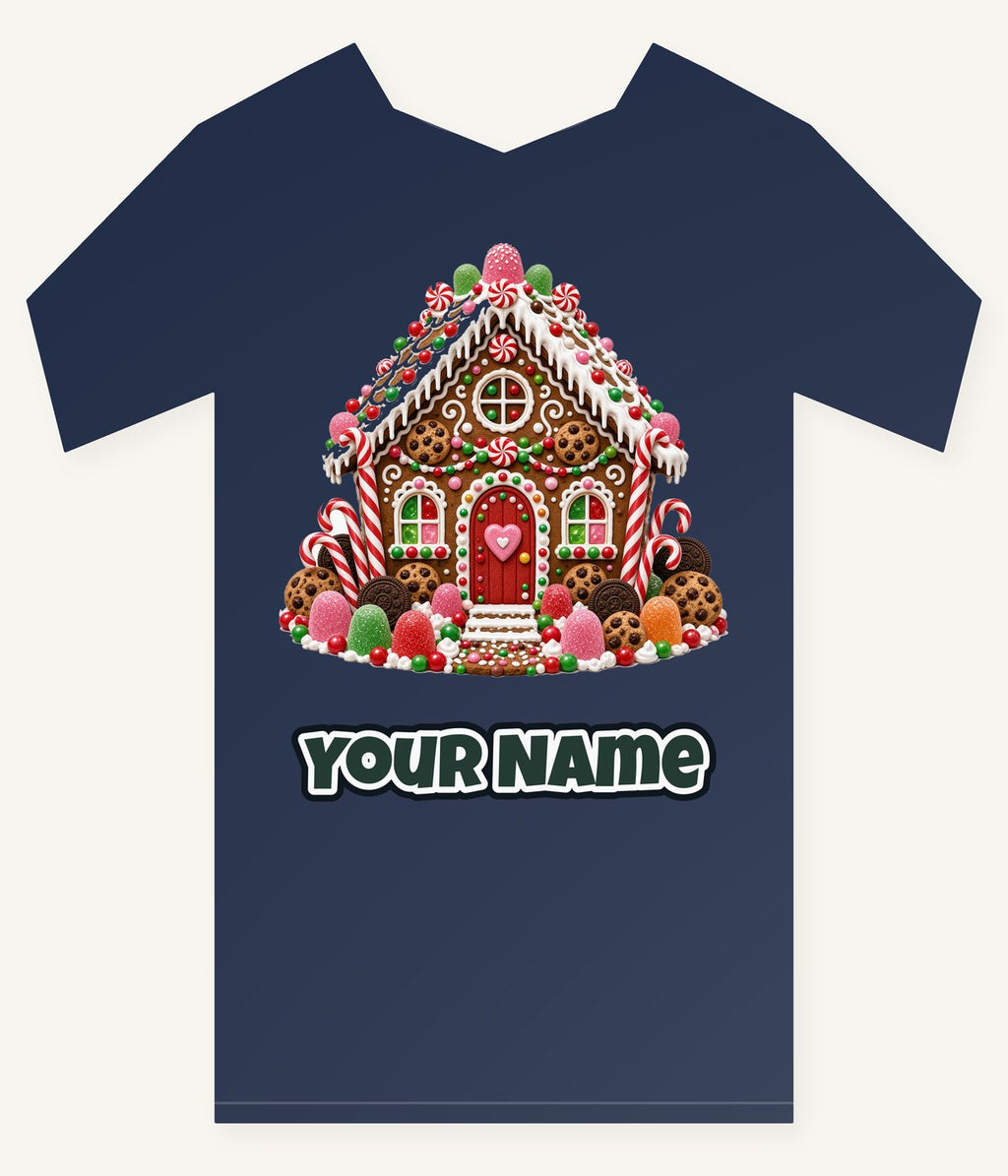 Candy Gingerbread House Personalised Kids Tee and Baby Bodysuit