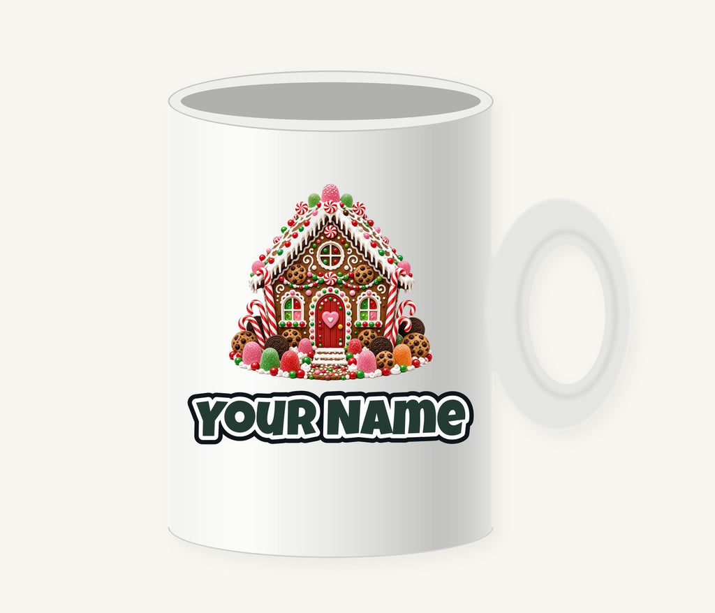 Candy Gingerbread House Personalised Christmas Mug