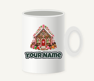Candy Gingerbread House Personalised Christmas Mug