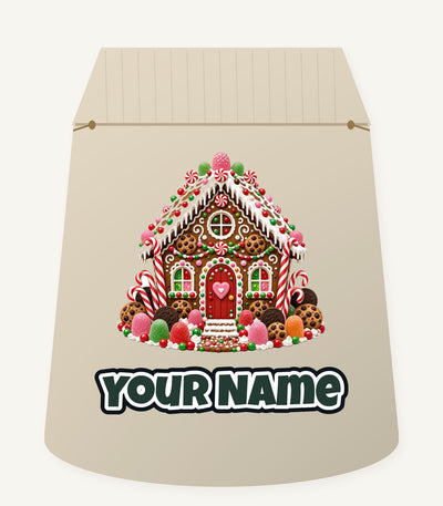 Candy Gingerbread House Personalised Santa Sack