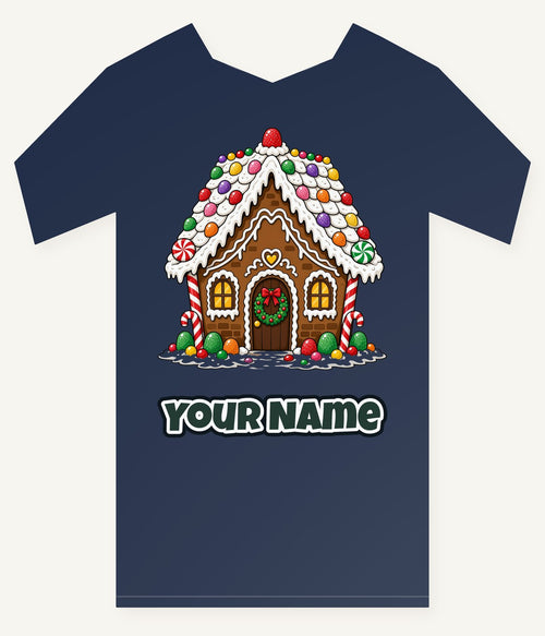Candy Gingerbread House Personalised Kids Tee and Baby Bodysuit