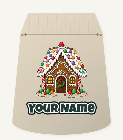 Candy Gingerbread House Personalised Santa Sack
