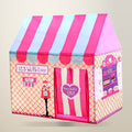 CARLA HOME Kids Ice Cream Bakery Play Tent, Pink, on a plain cream background