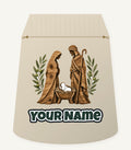 Carved Wooden Nativity Scene Personalised Santa Sack