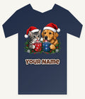 Cat And Dog With Mugs Personalised Kids Tee and Baby Bodysuit