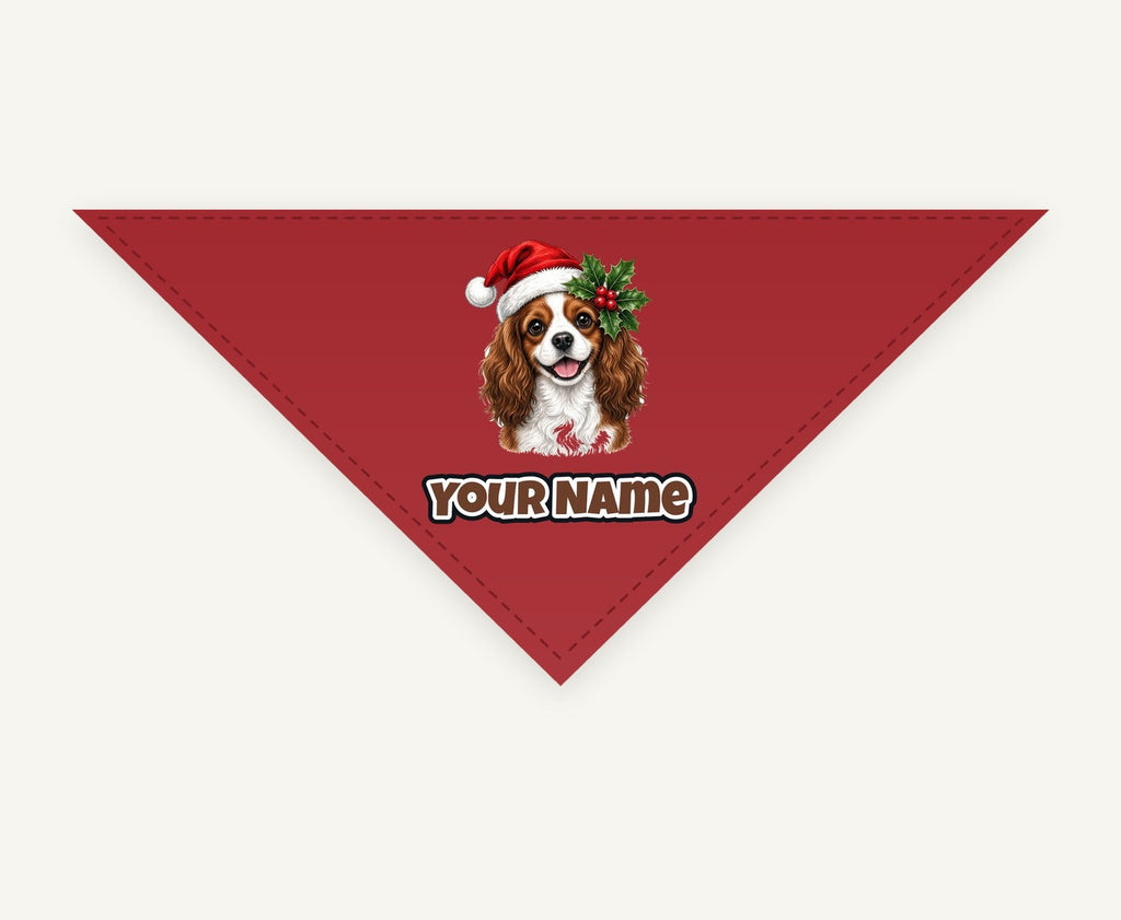 Cavalier King Charles Spaniel personalised Christmas pet bandana, tie-on style