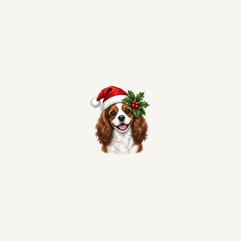 Cavalier King Charles Spaniel Christmas Personalised Beach Towel