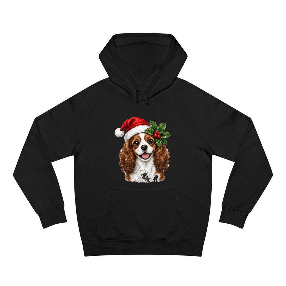 Cavalier King Charles Spaniel personalised Christmas hoodie in black
