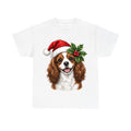 Cavalier King Charles Spaniel personalised Christmas T-shirt in white