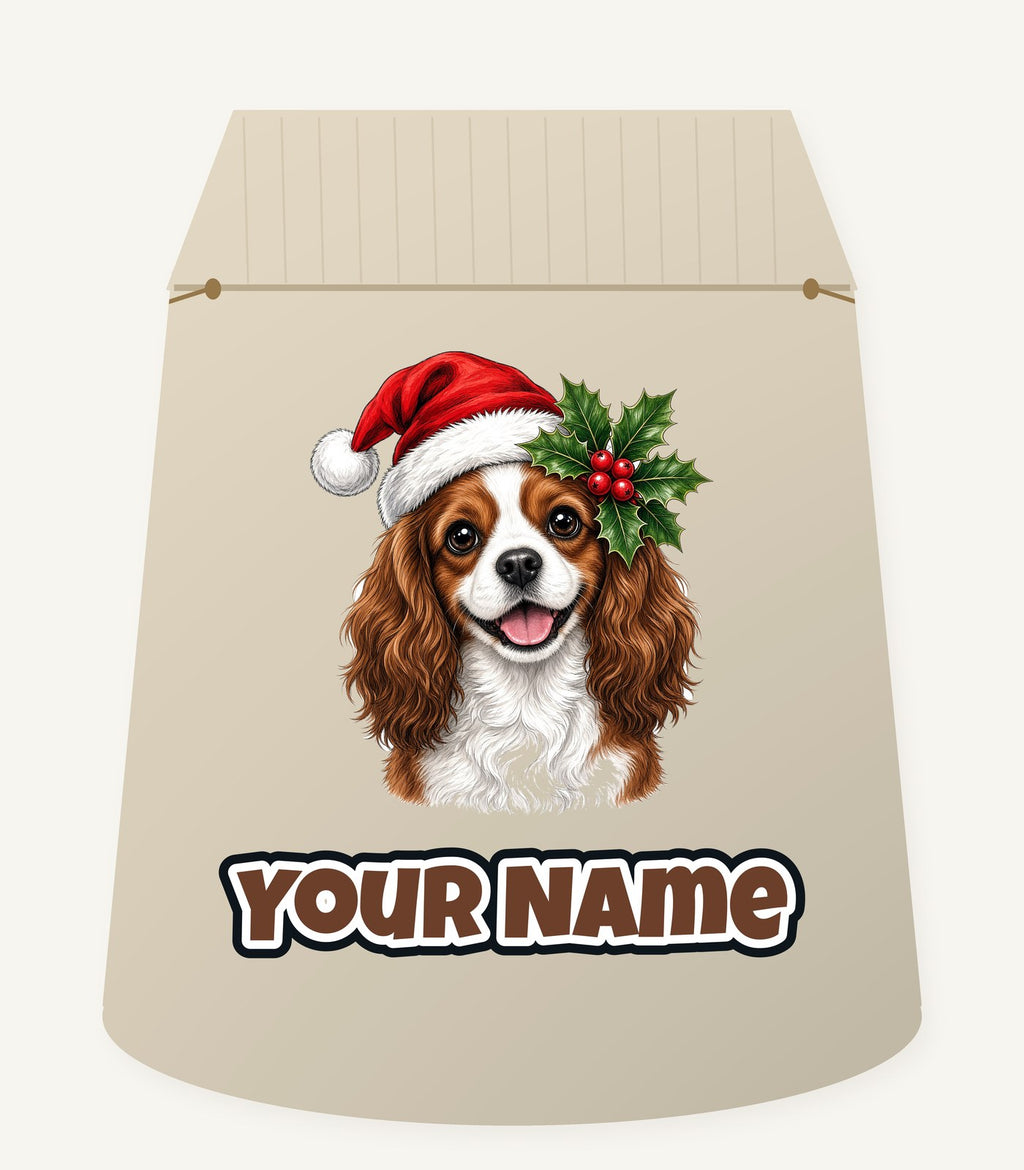 Cavalier King Charles Spaniel Christmas Personalised Santa Sack