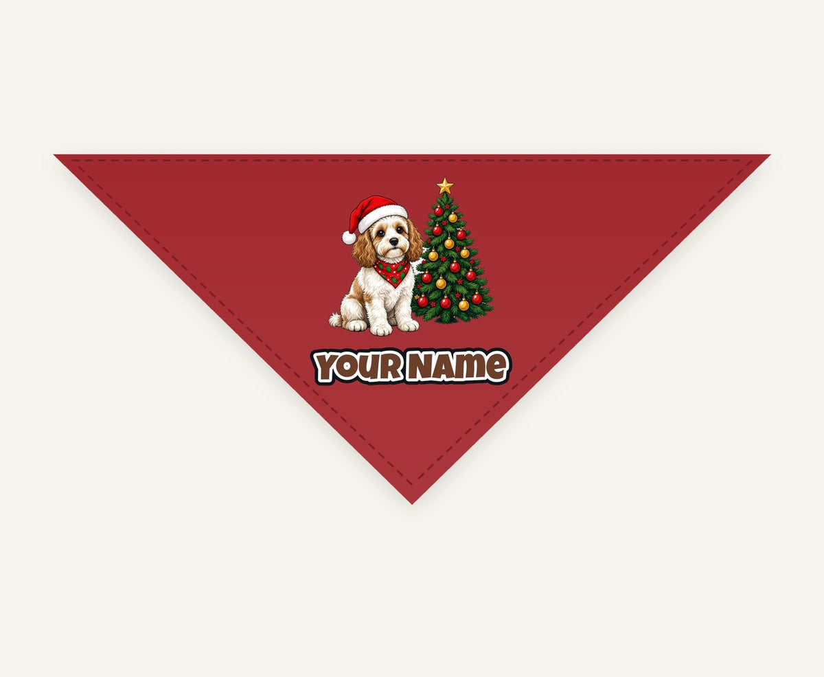 Cavoodle Christmas Personalised Christmas Pet Bandana, Cat or Dog