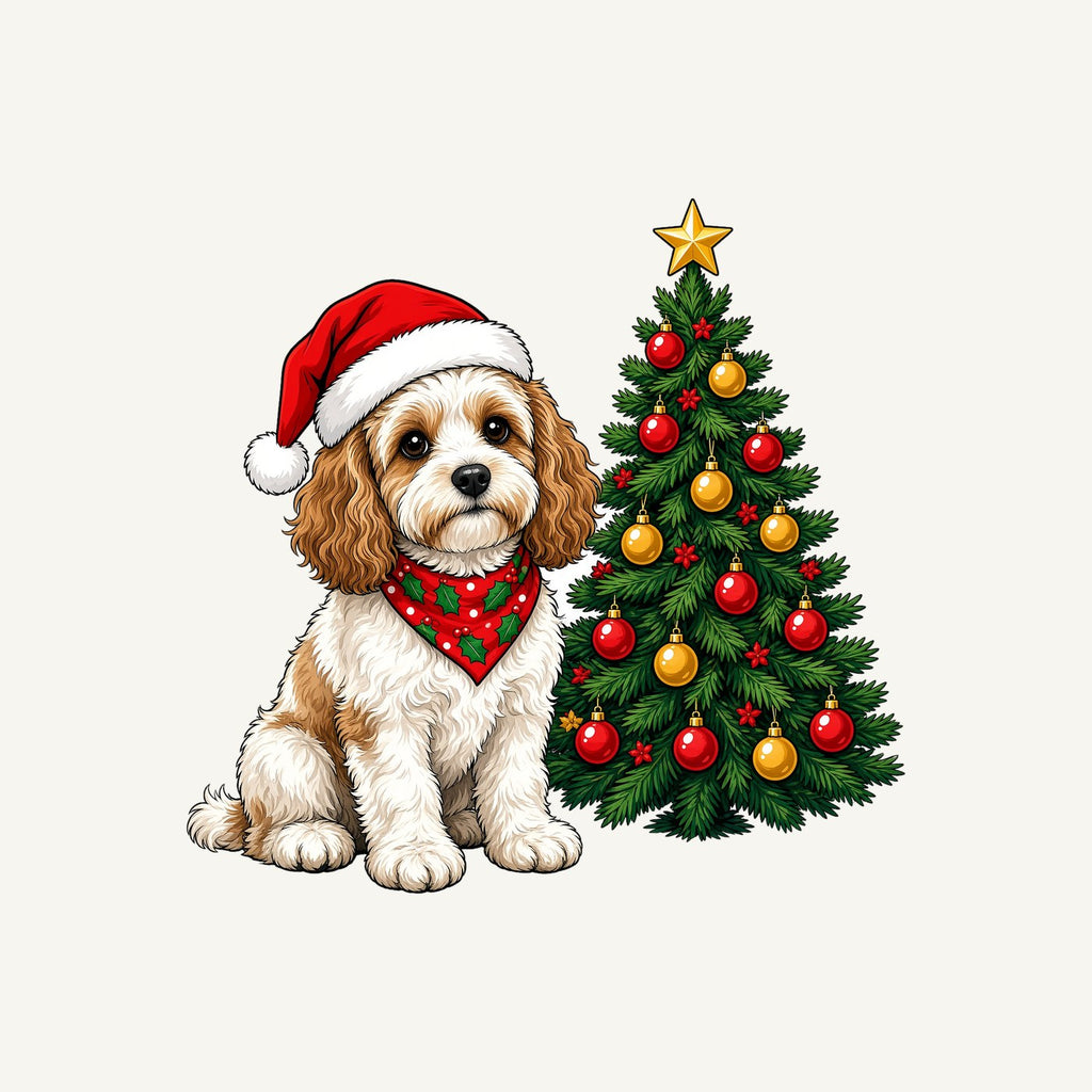 Cavoodle Christmas Personalised Kids Tee and Baby Bodysuit