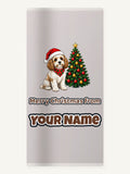 Cavoodle Christmas Personalised Beach Towel