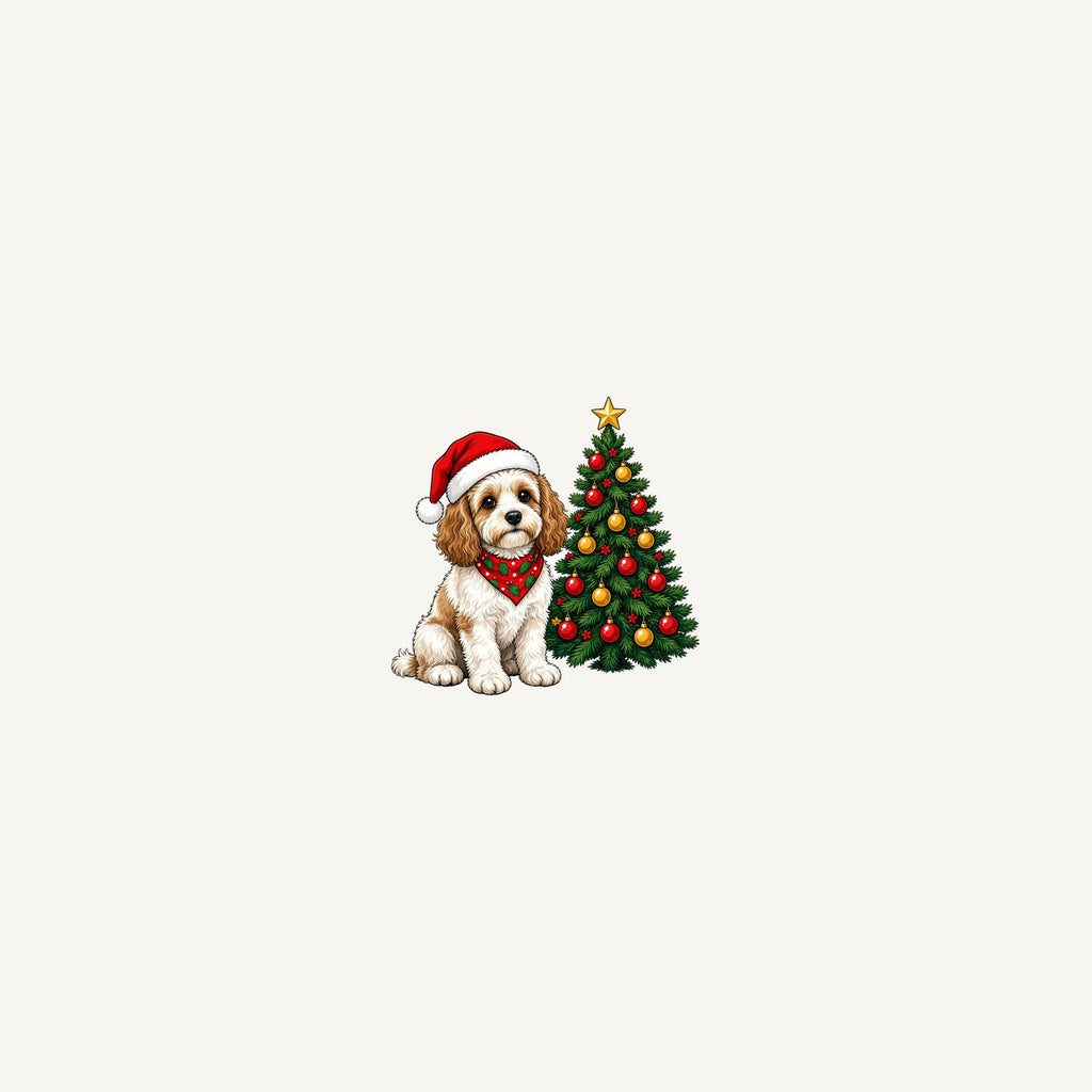 Cavoodle Christmas Personalised Beach Towel