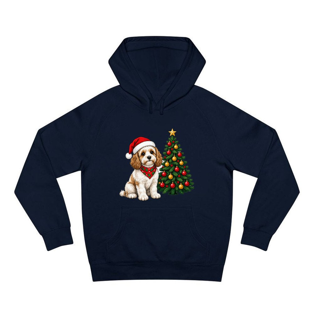 Cavoodle personalised Christmas hoodie in navy