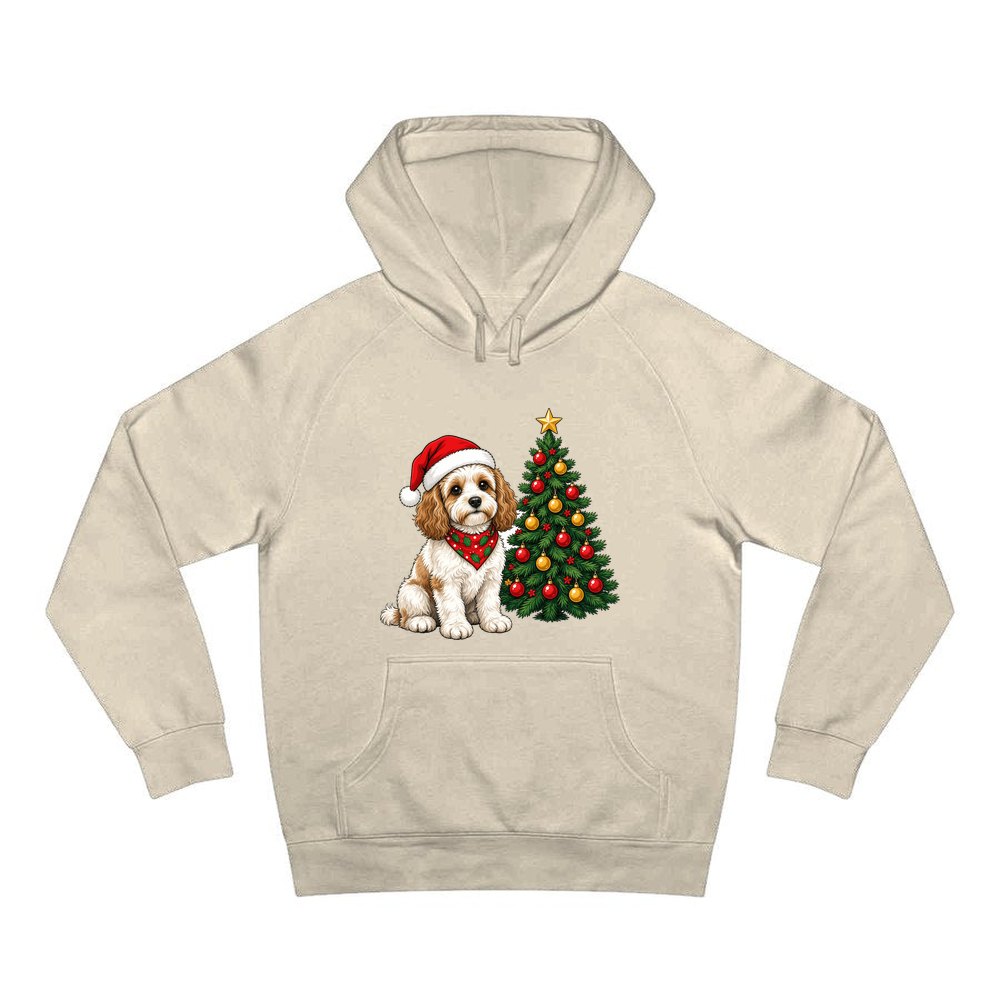 Cavoodle personalised Christmas hoodie in sand