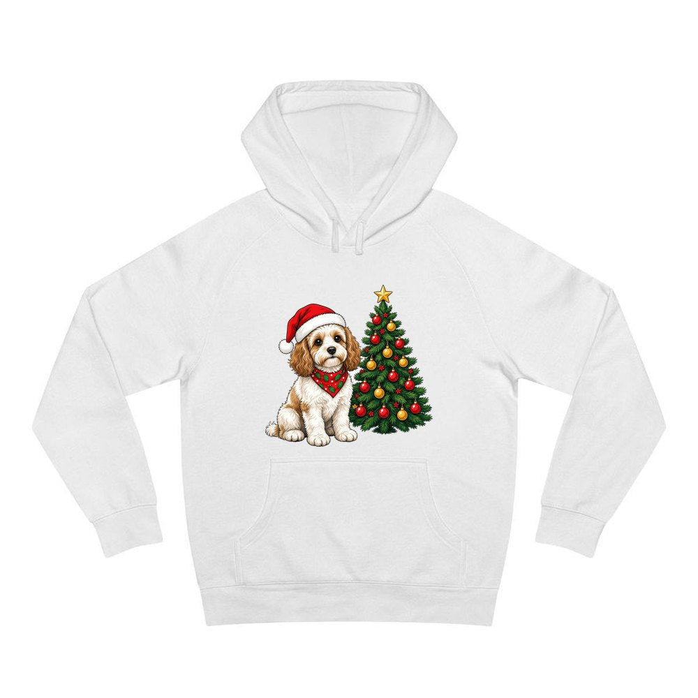 Cavoodle personalised Christmas hoodie in white