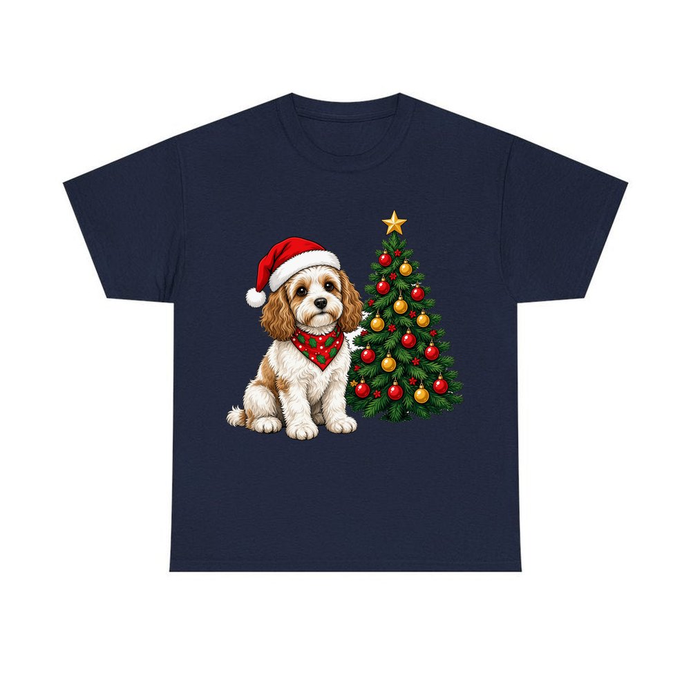Cavoodle personalised Christmas T-shirt in navy