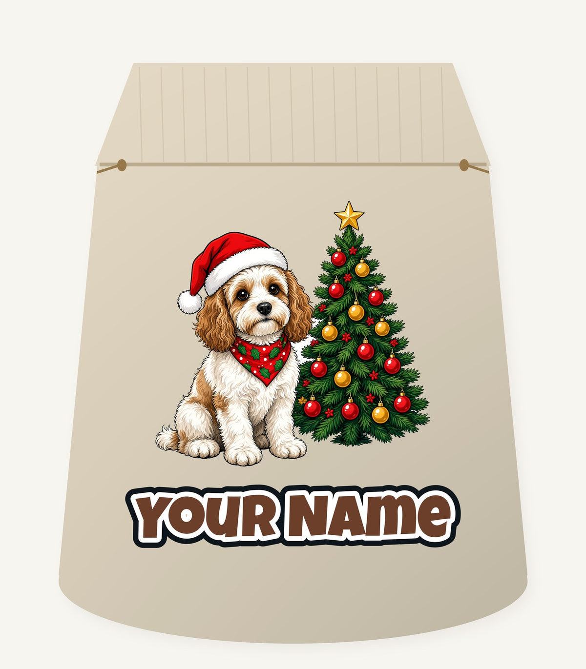 Cavoodle Christmas Personalised Santa Sack