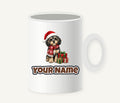 Cavoodle in a Christmas Scarf Personalised Christmas Mug