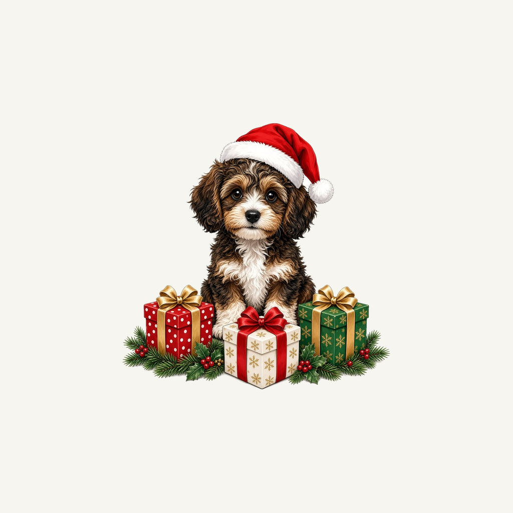 Cavoodle Puppy with Presents Personalised Christmas Mug